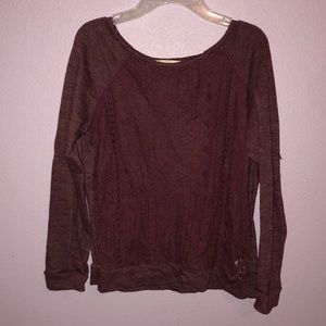 Lace front long sleeve